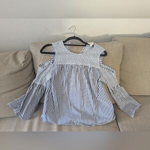 MICHAEL Michael Kors Navy and White Knit Top